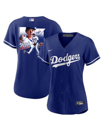 Shohei Ohtani 17 Los Angeles Dodgers Signed Greatest Sho On Earth Alternate Women Jersey - Royal