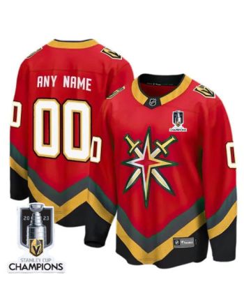 Vegas Golden Knights 2023 Stanley Cup Champions Patch Custom 00 Reserve Retro Jersey - Red