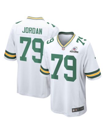 Michael Jordan 79 Green Bay Packers 2023 Playoffs Patch Game Men Jersey - White