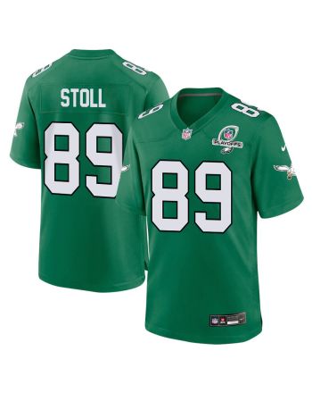 Jack Stoll 89 Philadelphia Eagles 2023 Playoffs Patch Alternate Game Men Jersey - Kelly Green