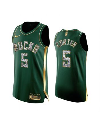 Jevon Carter 5 Green Milwaukee Bucks 2022 NBA Playoffs Jersey Diamond Edition