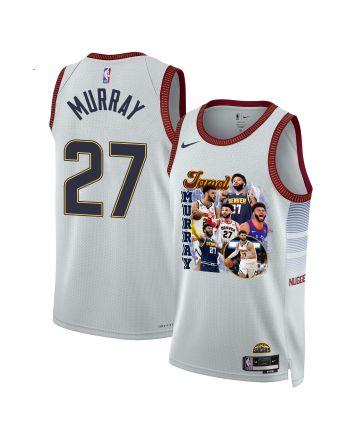 Jamal Murray 27 Denver Nuggets Playmaking Maestro 2023 NBA Champions Swingman Jersey - White