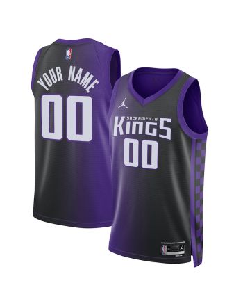 Sacramento Kings Statement Swingman Custom Jersey - Black/Purple