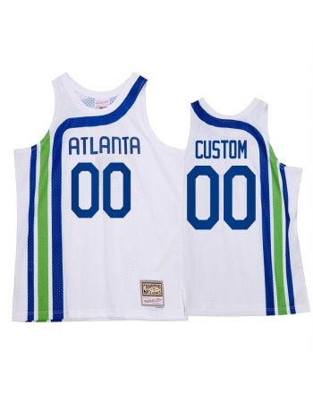 Custom 00 Atlanta Hawks HWC Throwback Jersey White