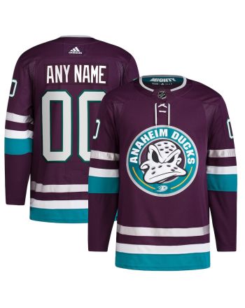 Anaheim Ducks Alternate 30th Anniversary Primegreen Custom Men Jersey - Purple