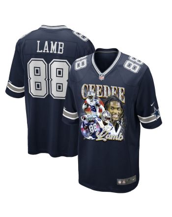 CeeDee Lamb 88 Dallas Cowboys Cee Works Hard Home Game Men Jersey - Navy