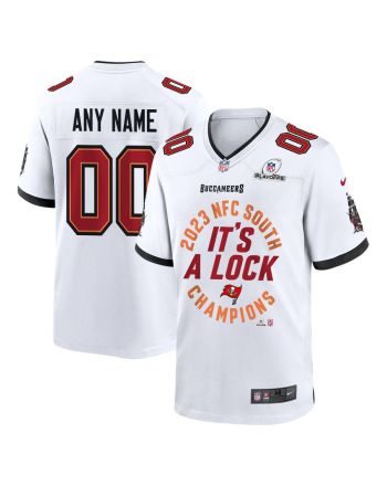 Tampa Bay Buccaneers 2023 NFC South Division Champions Locker Room Trophy Game Men Custom Jersey - White