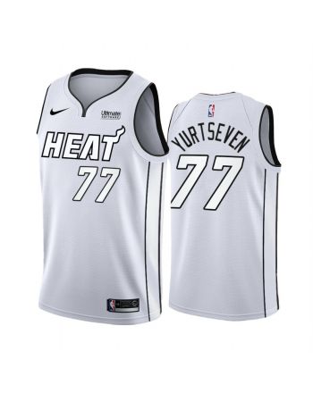 Miami Heat Omer Yurtseven White Hot 2022 Playoffs 77 Jersey