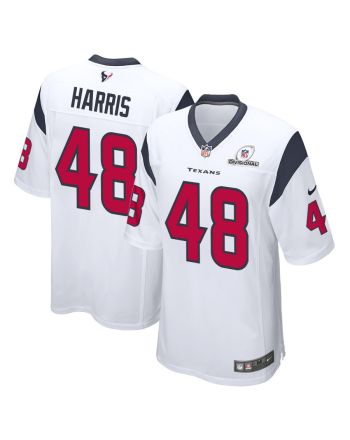 Christian Harris 48 Houston Texans 2024 Divisional Patch Game Men Jersey - White