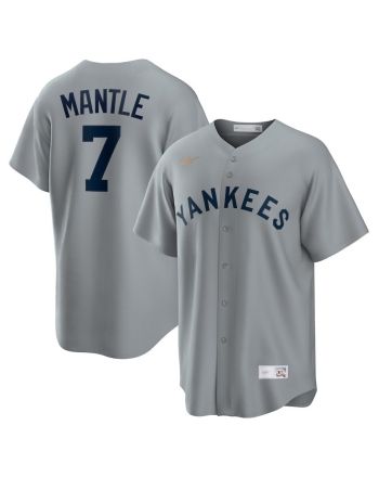 Mickey Mantle 7 New York Yankees Road Cooperstown Collection Player Jersey - Gray