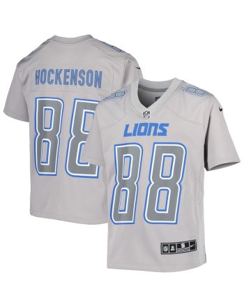 T.J. Hockenson 8 Detroit Lions YOUTH Atmosphere Game Jersey - Gray