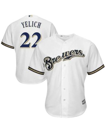 Christian Yelich Milwaukee Brewers Official Cool Base Player Jersey - White