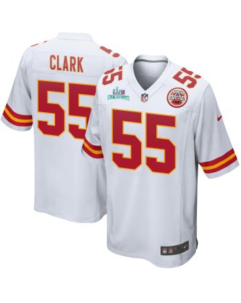 Frank Clark 55 Kansas City Chiefs Super Bowl LVII Champions Men Game Jersey - White