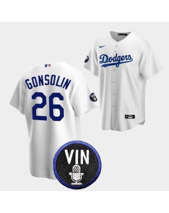 Tony Gonsolin Honor Vin Scully Los Angeles Dodgers White 26 Jersey