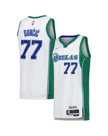 Luka Dončić 77 Dallas Mavericks Swingman Men Jersey - City Edition - White