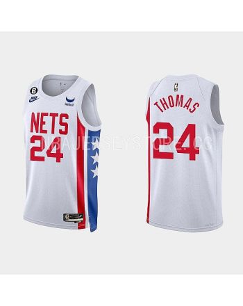 Brooklyn Nets 24 Cameron Thomas 2022-23 Classic Edition White Men Jersey