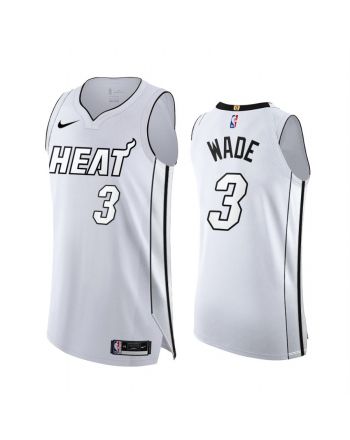 Dwyane Wade White Hot 3 Miami Heat 2022 Playoffs Jersey