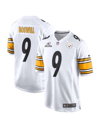 Chris Boswell 9 Pittsburgh Steelers 2023 Playoffs Patch Game Men Jersey - White