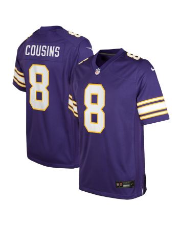 Kirk Cousins 8 Minnesota Vikings YOUTH Game Jersey - Purple