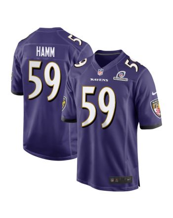 Malik Hamm 59 Baltimore Ravens 2024 Divisional Patch Game Men Jersey - Purple