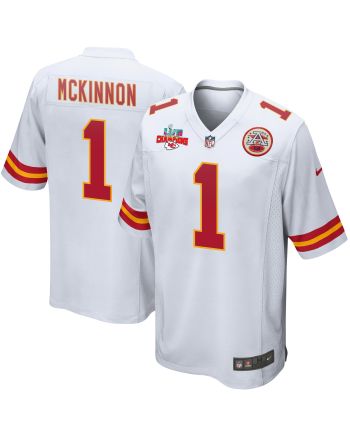 Jerick McKinnon 1 Kansas City Chiefs Super Bowl LVII Champions 3 Stars Men Game Jersey - White