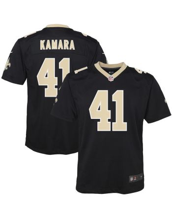 Alvin Kamara 41 New Orleans Saints YOUTH Game Jersey - Black