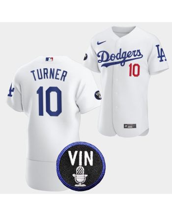 Los Angeles Dodgers Honor Vin Scully Justin Turner Commemorative patch Jersey White