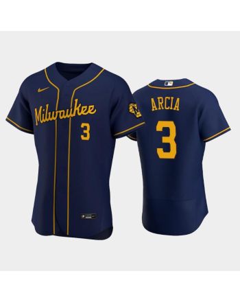 Milwaukee Brewers 3 Orlando Arcia Alternate Team Navy Jersey Jersey