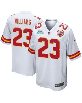 Joshua Williams 23 Kansas City Chiefs Super Bowl LVII Champions Men Game Jersey - White