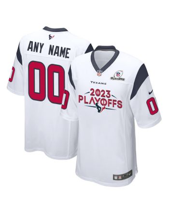 Houston Texans 2023 Playoffs Game Men Custom Jersey - White