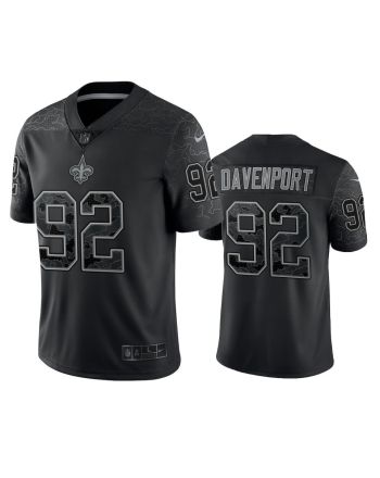 Marcus Davenport 92 New Orleans Saints Black Reflective Limited Jersey - Men