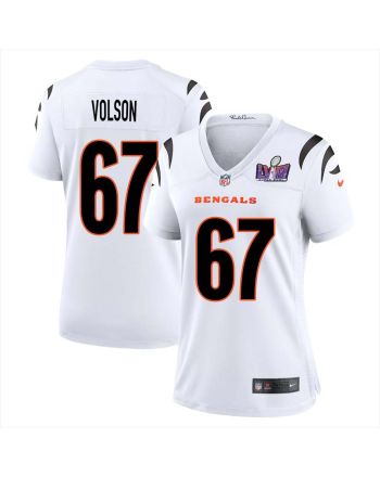 Cordell Volson 67 Cincinnati Bengals Super Bowl LVIII Women Away Limited Jersey - White