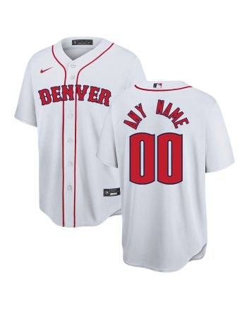 Denver Nuggets x Boston Red Sox Baseball Men Custom Jersey - White