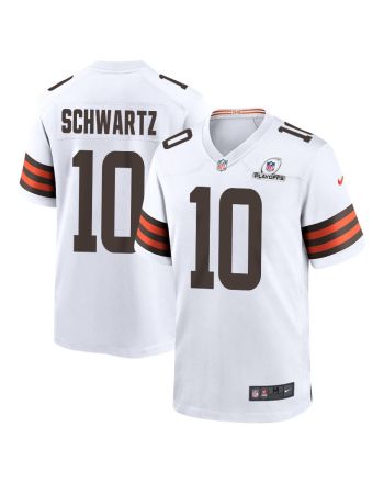 Anthony Schwartz 10 Cleveland Browns 2023 Playoffs Patch Game Men Jersey - White