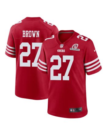 Ji'Ayir Brown 27 San Francisco 49ers 2024 Divisional Patch Game Men Jersey - Scarlet