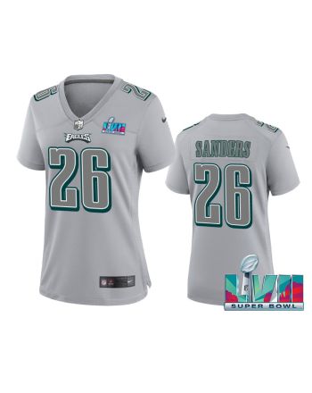 Miles Sanders 26 Philadelphia Eagles Super Bowl LVII Game Jersey - Women Gray