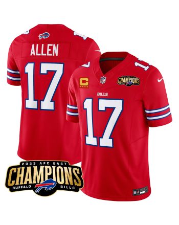 Josh Allen 17 Buffalo Bills 2023 AFC East Champions Patch Game Men Jersey - Red