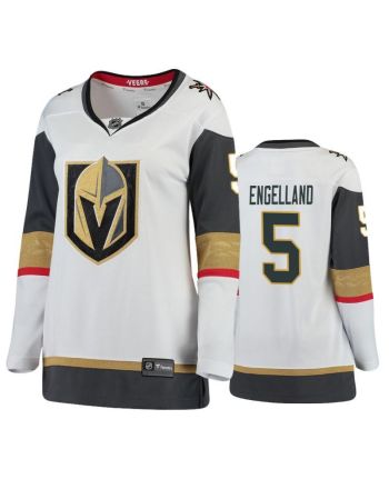 Women Vegas Golden Knights Deryk Engelland 5 Breakaway White Jersey Jersey