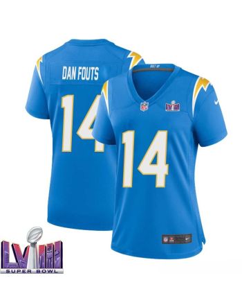 Dan Fouts 14 Los Angeles Chargers Super Bowl LVIII Women Home Game Jersey - Powder Blue