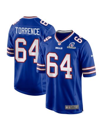 O'Cyrus Torrence 64 Buffalo Bills 2023 Playoffs Patch Game Men Jersey - Royal