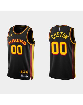 Atlanta Hawks 00 Custom 2022-23 Statement Edition Black Men Jersey