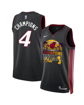 Miami Heat Champions 2023 Swingman Jersey Team Logo - Black