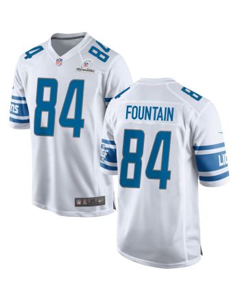 Daurice Fountain 84 Detroit Lions 2024 Divisional Patch Game Men Jersey - White