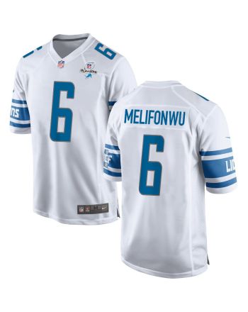 Ifeatu Melifonwu 6 Detroit Lions 2023 Playoffs Patch Game Men Jersey - White