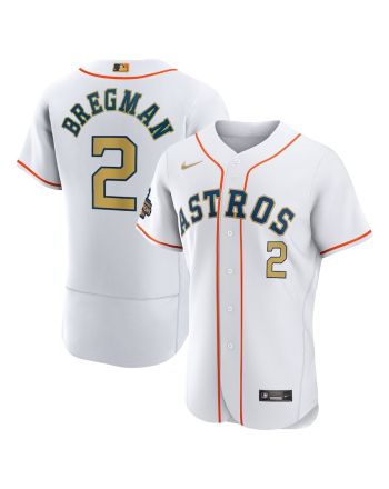 Alex Bregman 2 Houston Astros 2023 Gold Collection Player Elite Jersey - White