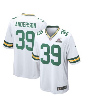 Zayne Anderson 39 Green Bay Packers 2023 Playoffs Patch Game Men Jersey - White