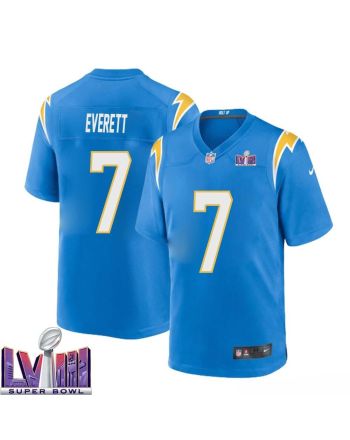 Gerald Everett 7 Los Angeles Chargers Super Bowl LVIII Men Home Game Jersey - Powder Blue