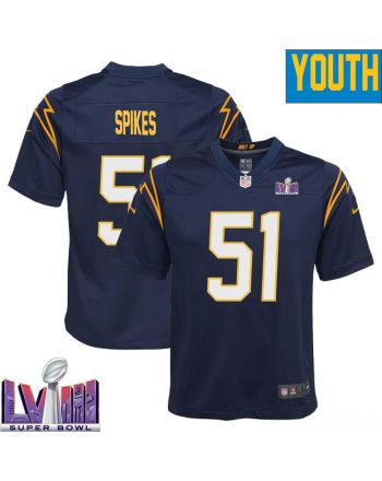 Takeo Spikes 51 Los Angeles Chargers Super Bowl LVIII YOUTH Alternate Game Jersey - Navy