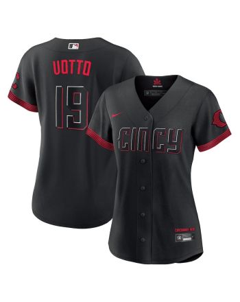 Joey Votto 19 Cincinnati Reds Women 2023 City Connect Jersey - Black