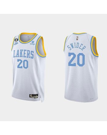 Los Angeles Lakers Cole Swider 20 2022-23 Classic Edition White Men Jersey